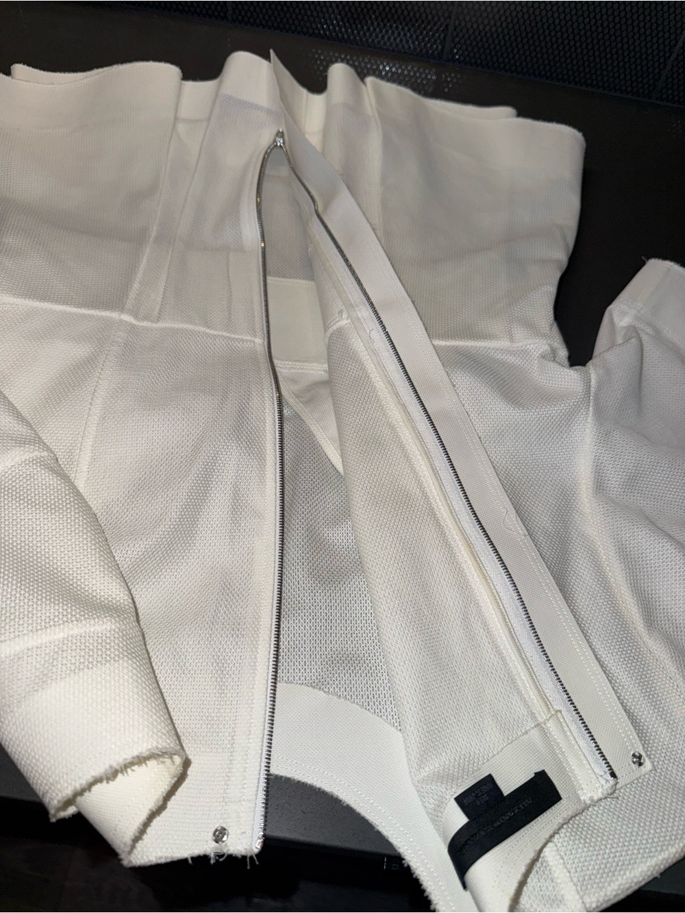 Alexander Wang White Exposed-Zip Knit Jacket